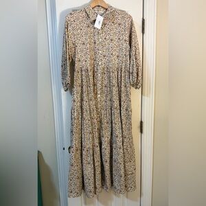 Floral Long Sleeve Maxi Dress Size L